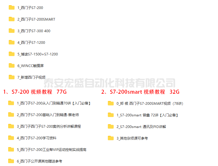 西門(mén)子S7-200/S7-200smart /S7-300/S7-400/博途/1200PLC視頻教程案例教程